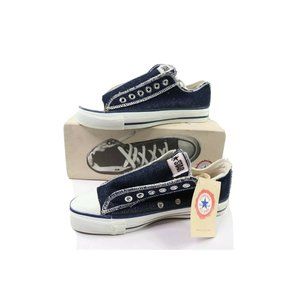NOS Vintage 90s Converse All Star Chuck Taylor Shoes Denim Blue USA